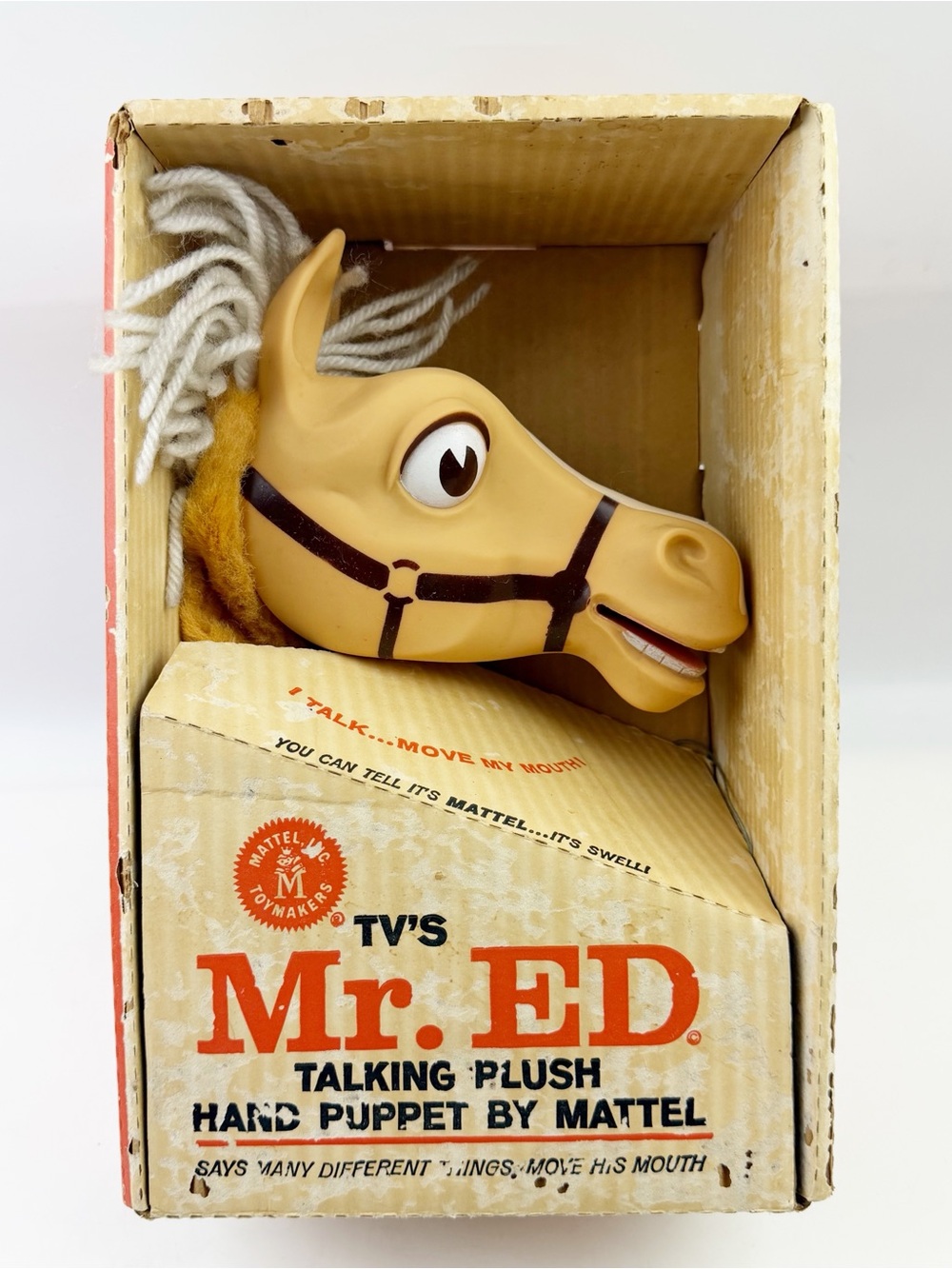 Vintage 1962 Mr Ed Pull String Talking Puppet Mattel Original Box *Read